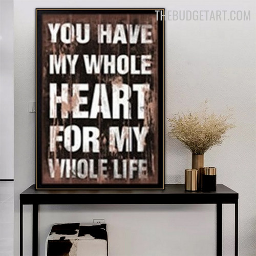 My Life Abstract Typography Modern Painting Photograph Canvas Print for Room Wall Outfit