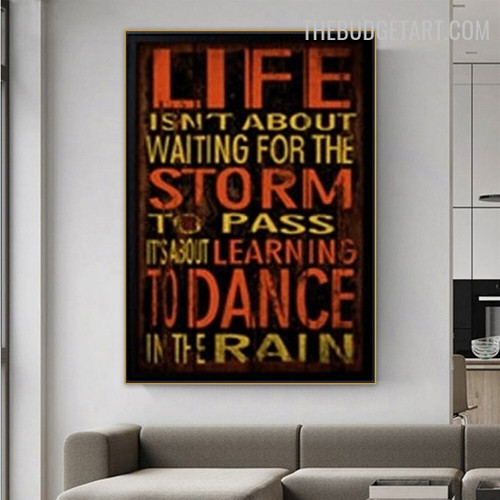 Storm Abstract Typography Modern Painting Photograph Canvas Print for Room Wall Ornament