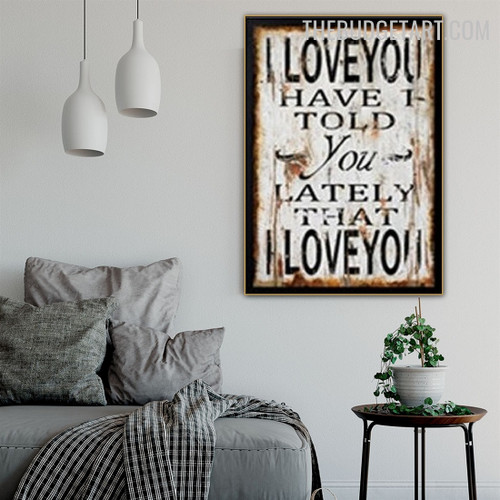 Love You Abstract Typography Modern Painting Photograph Canvas Print for Room Wall Assortment