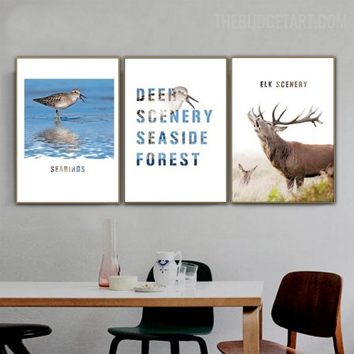 Wild Deer Landscape Modern Painting Photograph Canvas Print for Room Wall Garniture