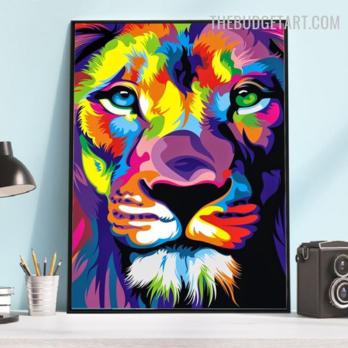 Wild King Animal Modern Painting Image Canvas Print for Room Wall Decor