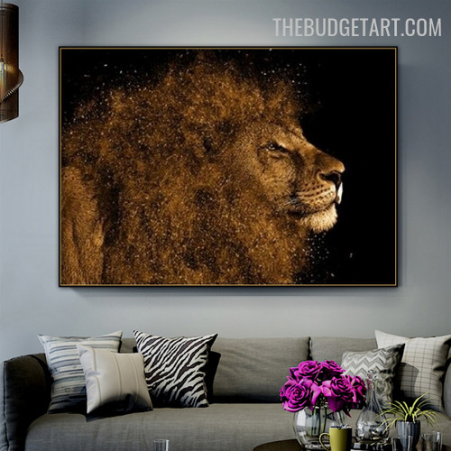 Beast Cat Animal Modern Painting Image Canvas Print for Room Wall Garniture