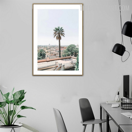 Town Abstract Landscape Modern Painting Image Canvas Print for Room Wall Garniture