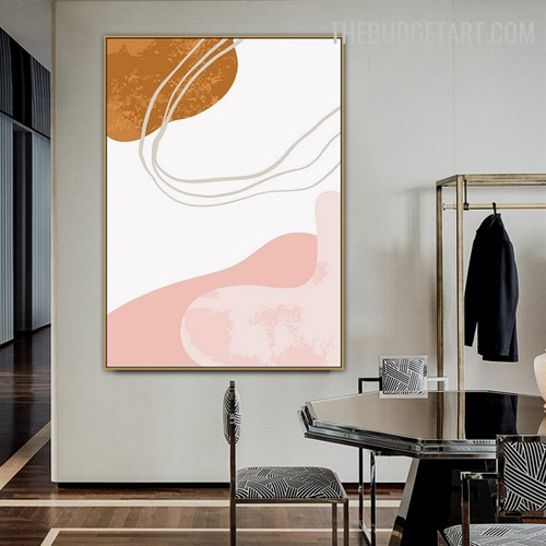 Slur Line Abstract Scandinavian Modern Painting Photo Canvas Print for Room Wall Equipment