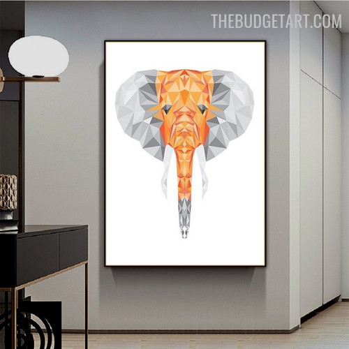 Elephant Abstract Animal Modern Painting Photo Canvas Print for Room Wall Finery