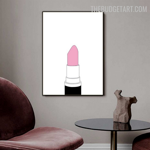 Pink Lipstick Abstract Fashion Modern Painting Photograph Canvas Print for Room Wall Ornament