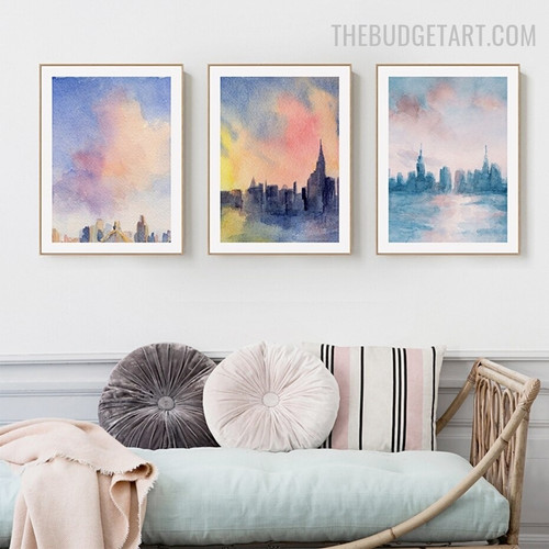 Colourful Firmament Abstract Landscape Modern Painting Picture Canvas Print for Room Wall Garnish