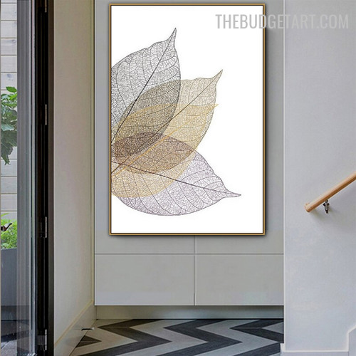 Elderberry Leaf  Abstract Botanical Modern Painting Photo Canvas Print for Room Wall Outfit