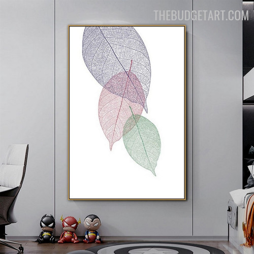 Transparent Leaves Abstract Botanical Modern Painting Image Canvas Print for Room Wall Decor