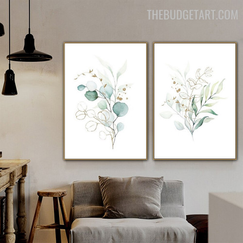 Eucalyptus Petal Abstract Botanical Modern Painting Photograph Canvas Print for Room Wall Garnish