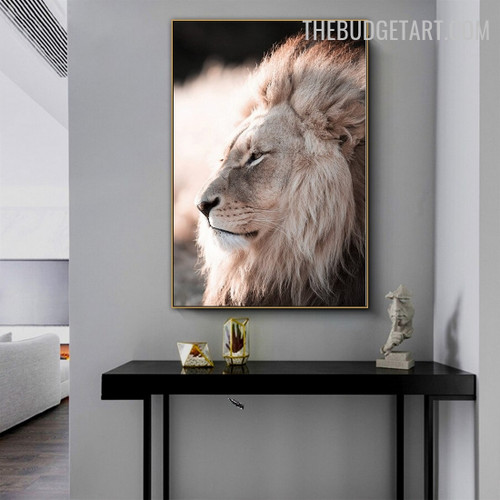 Panthera Leo Abstract Animal Modern Painting Picture Canvas Print for Room Wall Onlay