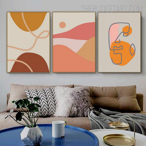 Winding Abstract Geometric Modern Art Image Canvas Print for Room Wall Assortment