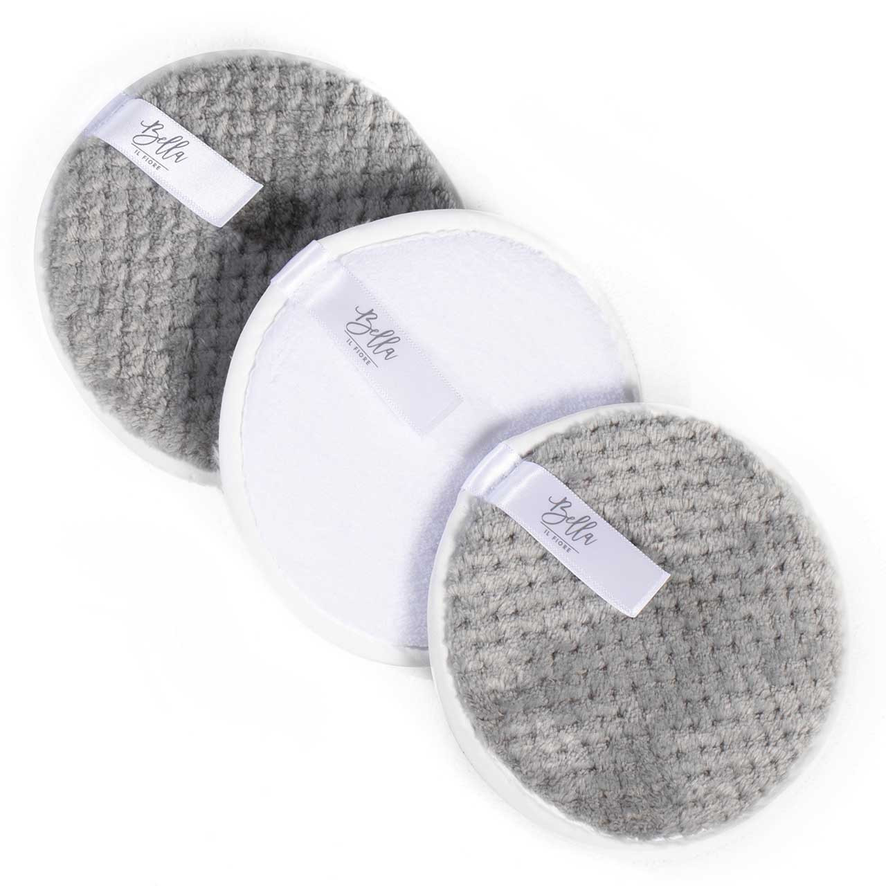 Wash the Day Away 3 Piece Face Cleansing Pads, Gray & White Set