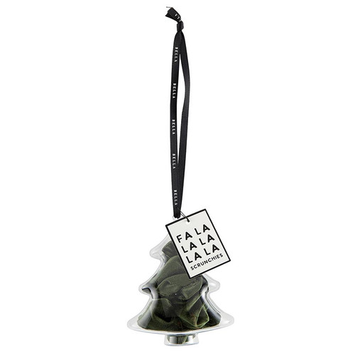 Velvet Tree Ornament Scrunchie - Green - Set of 2