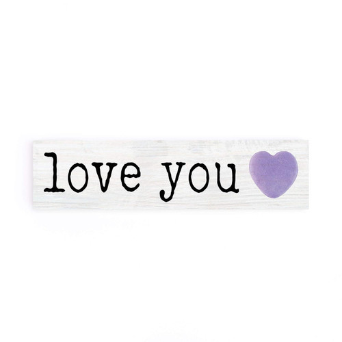 Toothpick Sign - Love You Purple Heart