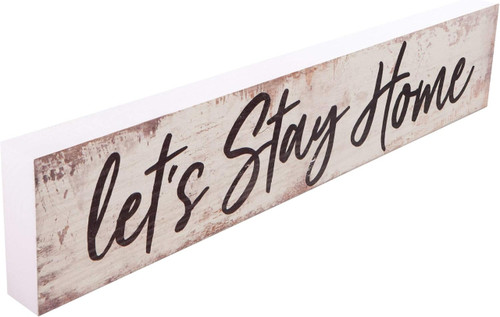 Wood Block - Let's Stay Home