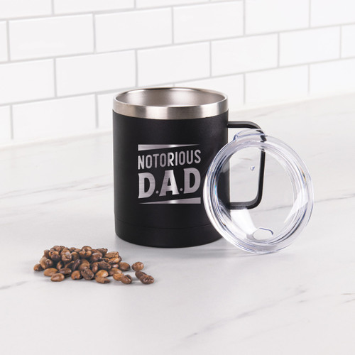 Black Tumbler With Handle - Notorious D.A.D - 12oz