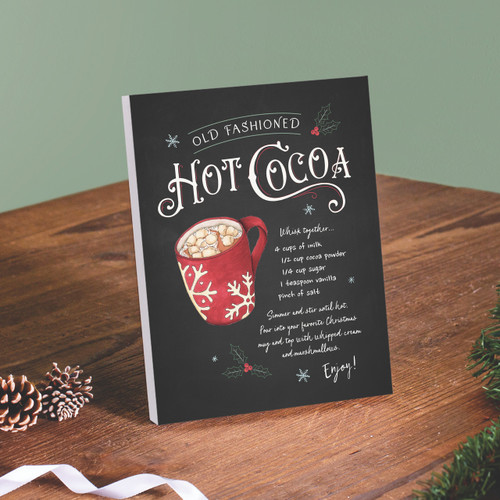 Christmas Easel Block - Old Fashioned Hot Cocoa