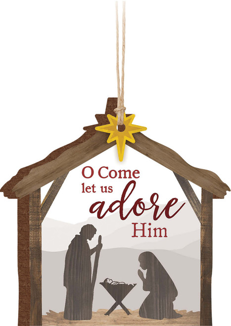 Ornament Manger Let Us Adore Him