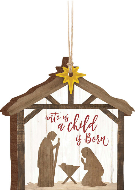 Ornament Manger Child is Born