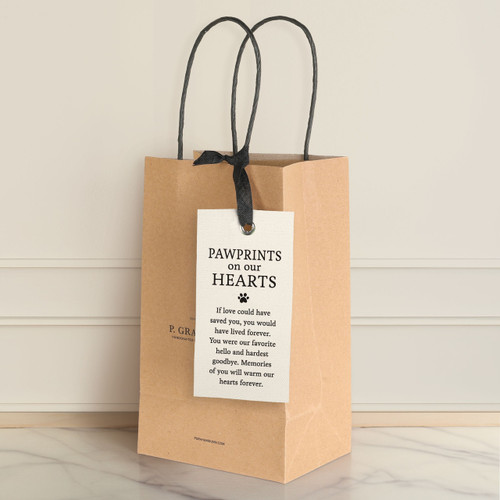 Pawprints On Our Hearts Linen Tag