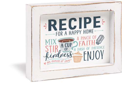 Framed Sign - Recipe For A Happy Home