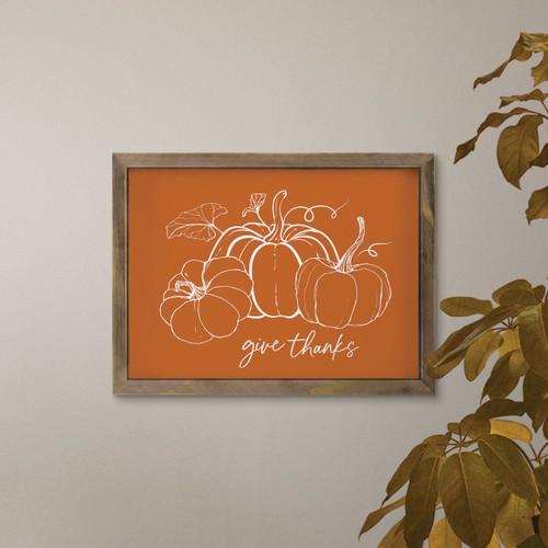 Fall Feels Collection Framed Art - Give Thanks