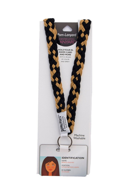 Pom Lanyard - Black/Old Gold