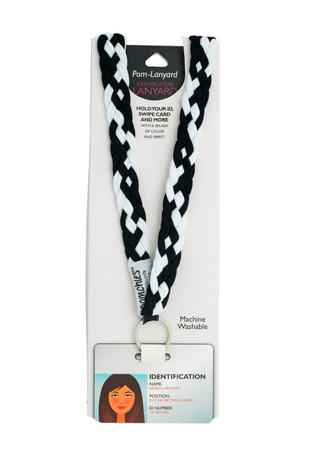 Pom Lanyard - Black/White