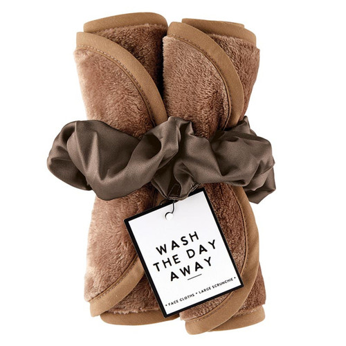 Face Cloth + Scrunchie Set - Mocha Face Cloth + Scrunchie Set - Mocha