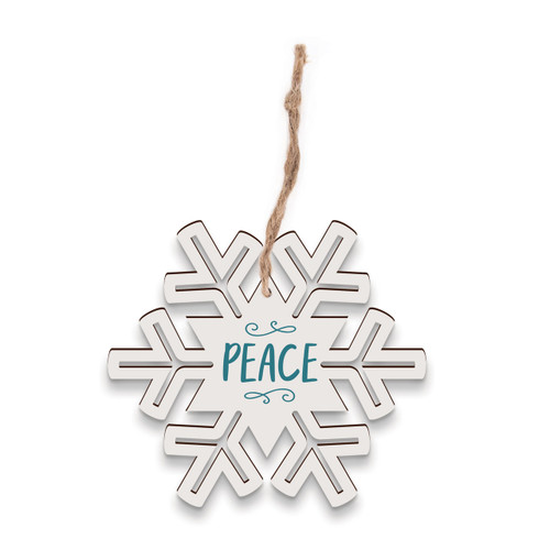 Christmas Cheer Ornaments Collection - Peace Snowflake Christmas Cheer Ornaments Collection - Peace Snowflake