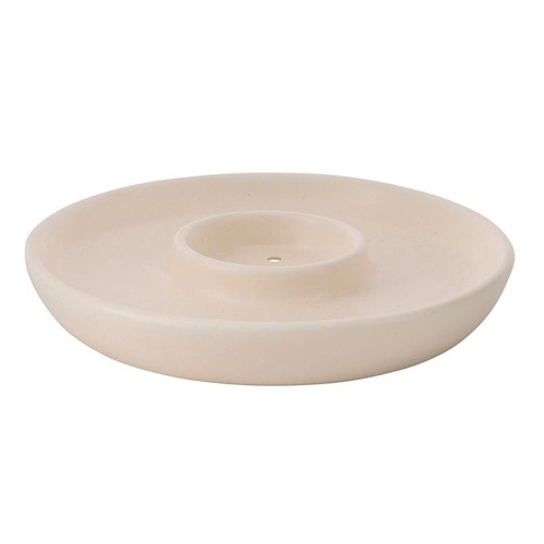 Ivory Ceramic Duo Incense & Votive Holder Ivory Ceramic Duo Incense & Votive Holder