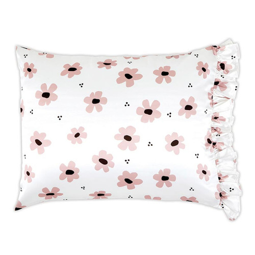Ruffled Satin Pillowcase - Floral Ruffled Satin Pillowcase - Floral