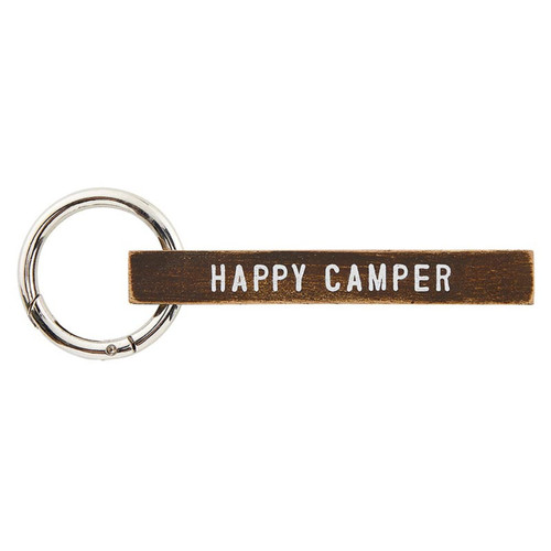 Face to Face Wood Keychain - Happy Camper