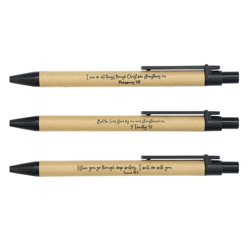 Wood Scripture Pen Set