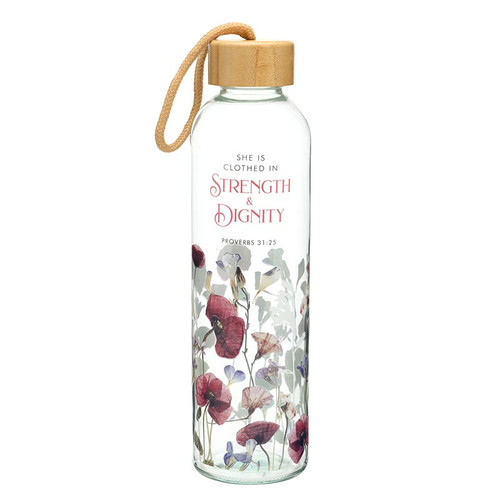 Glass Bamboo Bottle - Strength and Dignity