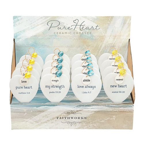 Ceramic Cross Display - Pure Heart