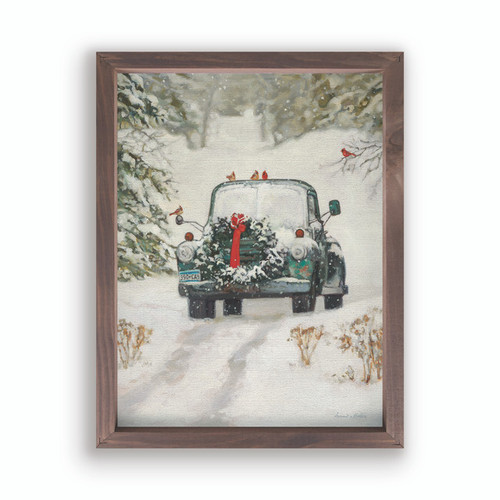Festive Farmhouse Collection Framed Linen Art - Vintage Car