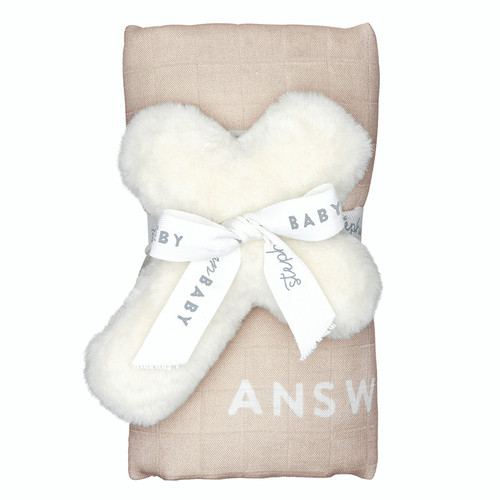 Swaddle Blanket + Cross Rattle - Answered Prayer