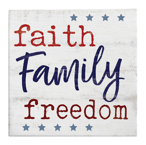 America The Beautiful Word Block -Faith Family Freedom