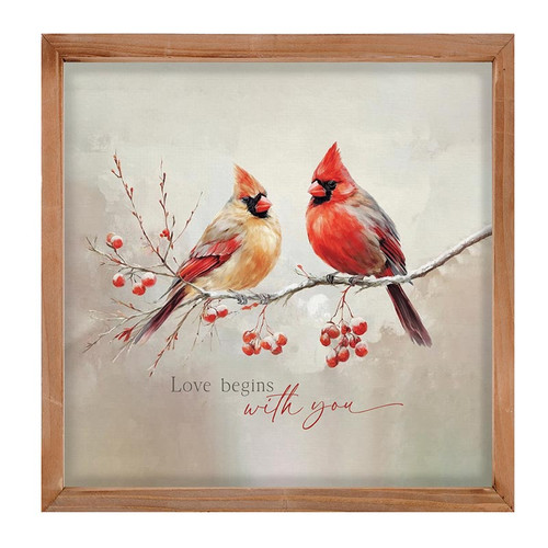 Premier Cardinal Ornate Framed Art - Love Begins With You