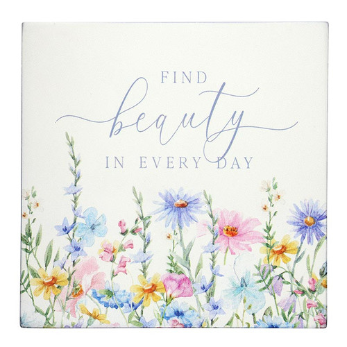 Worthy Wildflowers Word Block - Find Beauty