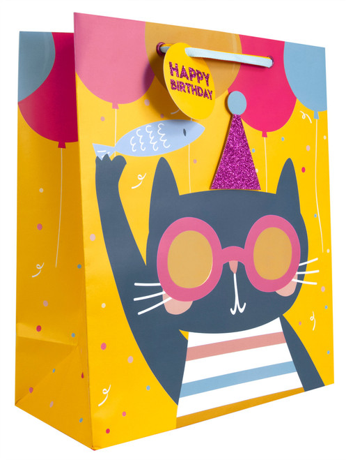 Gift Bag - Happy Birthday Cat - Medium