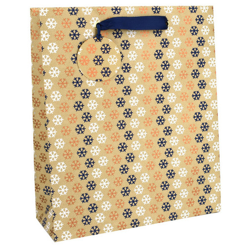 Gift Bag & Tag - Mini Flakes Navy