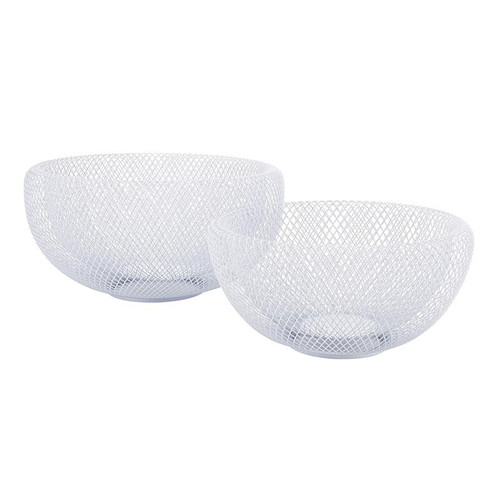 Mesh White Baskets - Set of 2