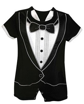 Short Romper - Tuxedo, 3-6 months