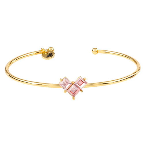 Wedding Crystal Bangle - Blush Heart