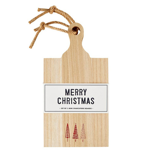 Face to Face Mini Paulownia Wood Boards - Merry - Set of 2