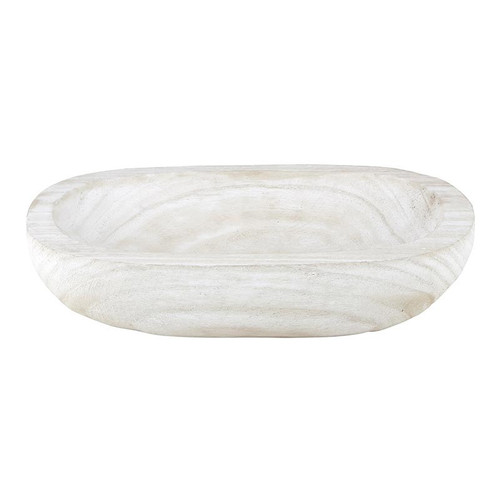 Paulownia Dough Bowl - White