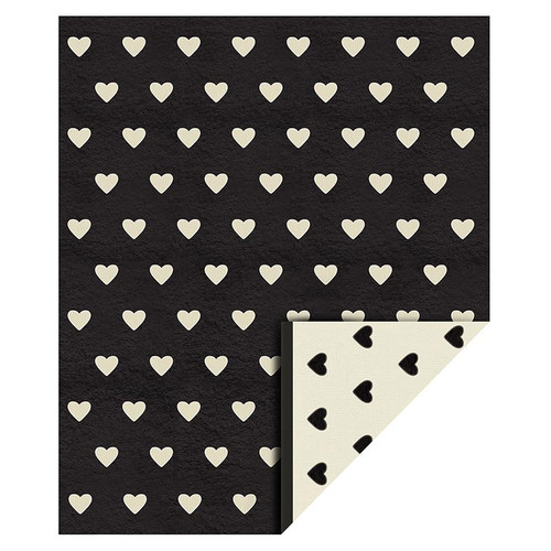 Cozy Throw - Black/Ivory Heart